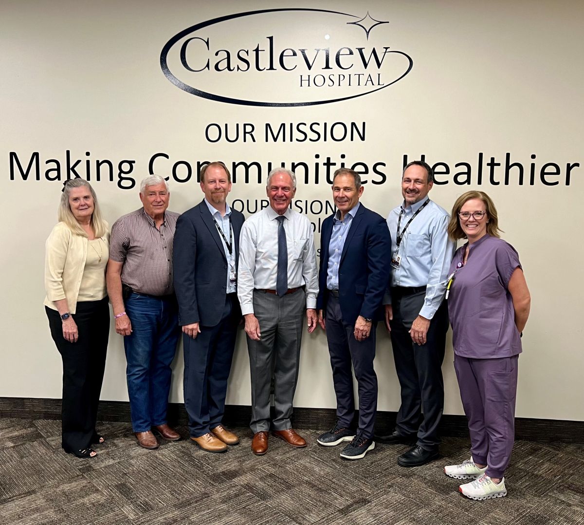 U.S. Representative John Curtis with Castleview Hospital leadership